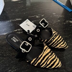 Bleecker & Bond Zebra Print Mules